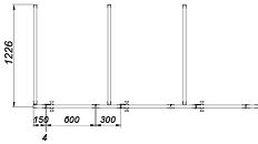 Сантехнические кабины установлены в угол: количество разделительных стенок равно кабинам